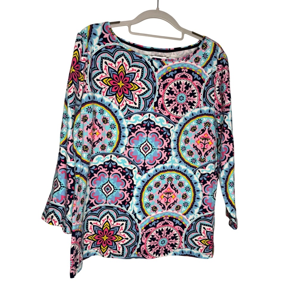 The Talbots Tee Talbots colorful long sleeve patterned blouse